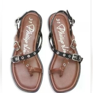 Size 5 - 🆕️ 3.1 Phillip Lim Brown and Black Leather Toe-Loop Sandals $495
